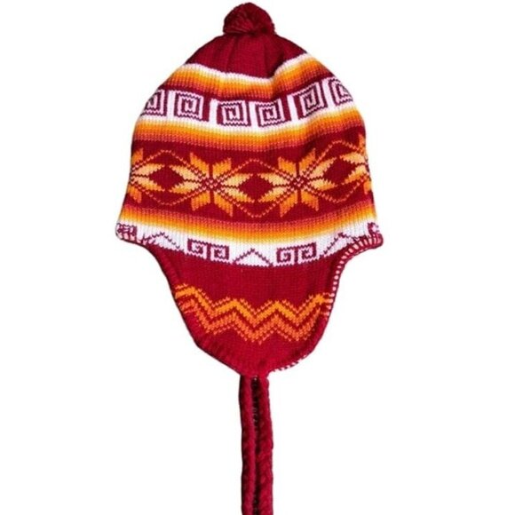 Unisex Peruvian hat, with fleece lining is handmade - Picture 7 of 8